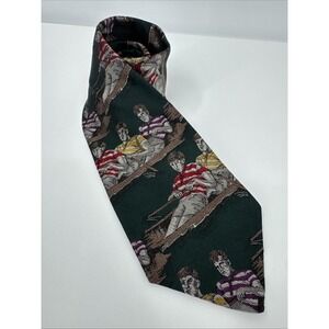 VTG Polo Ralph Lauren Woven Jacquard Silk Tie 3.75" x 58.5" Rowing Crew USA
